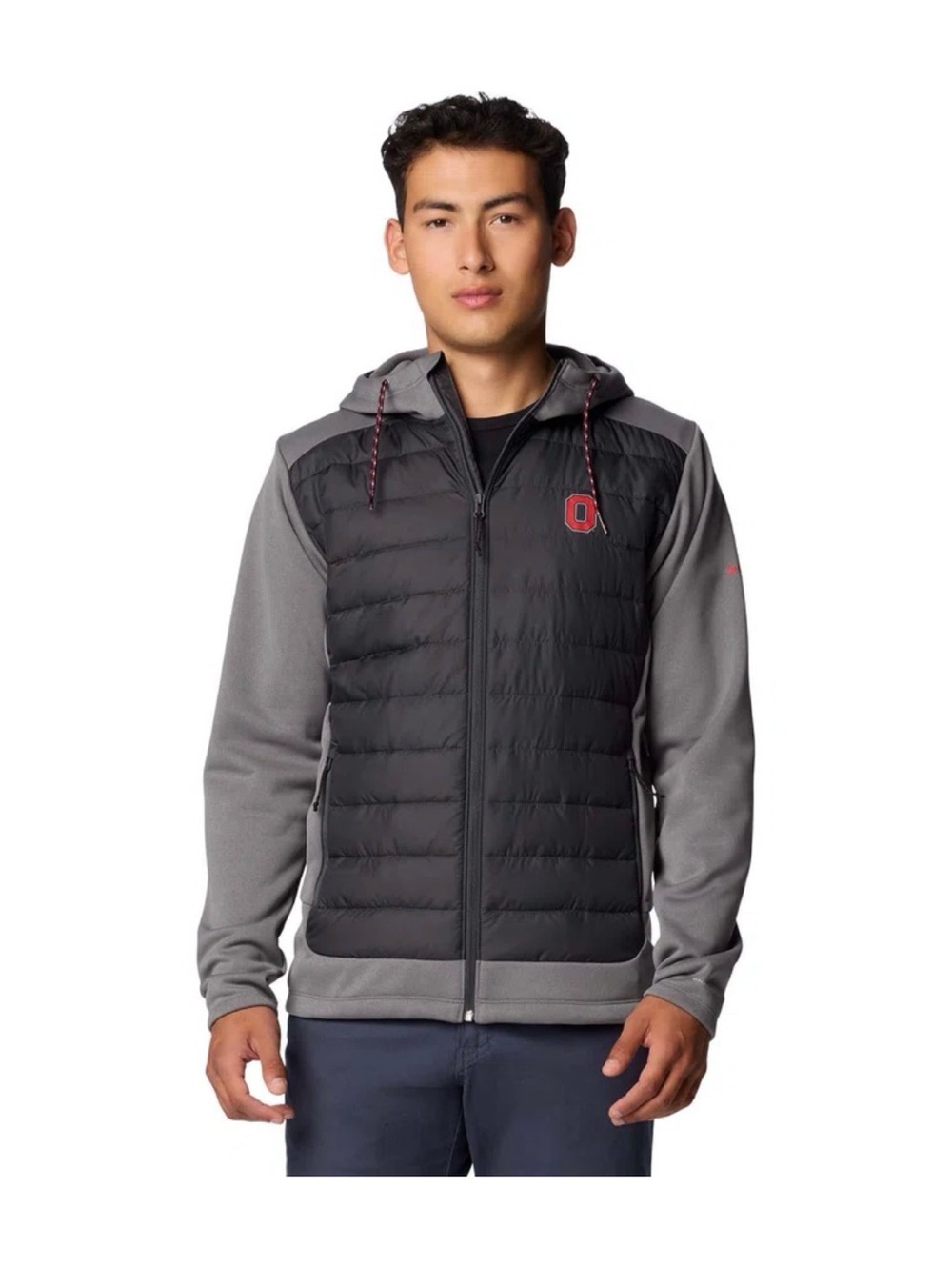 Ohio State Buckeyes Columbia Hybrid Full Zip Hoodie Jacket